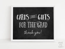 Cards And Gifts For The Grad Sign, PRINTABLE Graduation Party Decor Chalkboard
