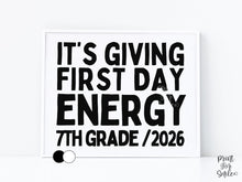 Funny First Day of 7th Grade Sign Printable, Back to School Sign, Clean + Chalkboard 1st Day Seventh Grade Poster for Boy or Girl
