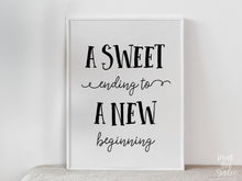 A Sweet Ending To A New Beginning PRINTABLE Sign, Graduation Party Decor, Graduation Sign, Grad Party Decor