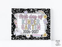 First Day Of Kindergarten Sign Pastel PRINTABLE, First Day Of School Sign For Girl 1st Day Photo Prop