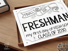 BUNDLE First Day Of Freshman Year Sign, Class Of 2030, 9th Grade Sign, PRINTABLE Signs For All 4 High School Grades, Modern Clean