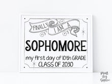 BUNDLE First Day Of Freshman Year Sign, Class Of 2030, 9th Grade Sign, PRINTABLE Signs For All 4 High School Grades, Modern Clean