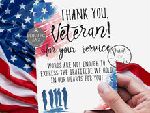 Thank You Veterans Day Card PRINTABLE Thank You For Your Service Military