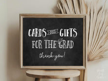 Cards And Gifts For The Grad Sign, PRINTABLE Graduation Party Decor Chalkboard