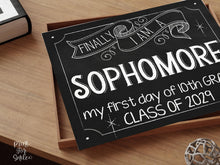 First Day Of Sophomore Year Class Of 2029, 10th Grade Sign, PRINTABLE Chalkboard Back To School Sign, Photo Prop