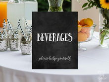 Beverages Sign, Graduation Sign, PRINTABLE Chalkboard Graduation Party Decorations, Table Sign, Grad Party Decor