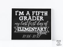 First Day Of 5th Grade Sign Fifth Grade Sign PRINTABLE School 1st Chalkboard 2026