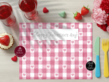 Watercolor Valentine's Day Placemat Personalizable PRINTABLE Kids Party Decor, Custom  Name, Hearts, Editable PDF, Birthday