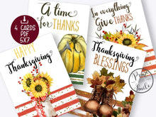 Thanksgiving Cards Set PRINTABLE