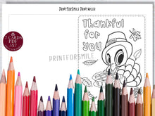 Thanksgiving Coloring Cards PRINTABLE
