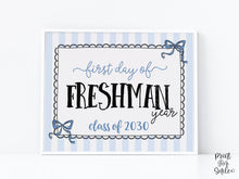 First Day Of Freshman Year Sign Coquette PRINTABLE Back To School Sign Photo Prop Instant Download Whimsical Lace Class Of 2030 9th Grade