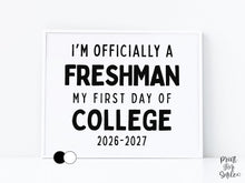 First Day of College Sign Printable, Back to School Sign, Simple + Chalkboard 1st Day College Poster, Clean