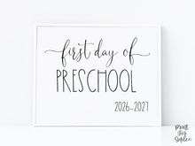 First Day Of Preschool Sign PRINTABLE Back To School Sign Photo Prop