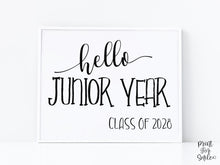 Hello Junior Year Sign Printable, First Day Of Junior Year, Back To School Sign, Clean, Class of 2028, Instant Download