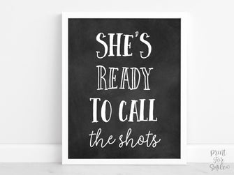 She Is Ready To Call The Shots Sign PRINTABLE Nurse Graduation Party Sign, Party Decorations, Table Sign, Grad Party Decor, Chalkboard