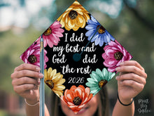 Christian Grad Cap Topper Printable, I Did My Best and God Did the Rest, Graduation Cap Decor Class of 2026