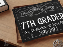 First Day Of 7th Grade Sign, Seventh Grade Sign PRINTABLE Back To School Sign Chalkboard, Instant Download
