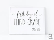 First Day Of Third Grade Sign 3rd PRINTABLE Back To School Sign Photo Prop