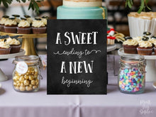 PRINTABLE A Sweet Ending To A New Beginning Sign, Graduation Party Decor, Graduation Sign, Grad Party Decor