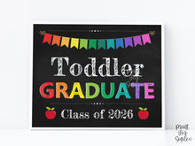 Toddler Graduation Sign, Toddler Graduate Sign, PRINTABLE, Chalkboard Photo Prop 2026