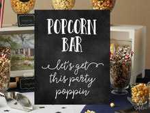 Popcorn Bar Sign PRINTABLE Graduation Sign, Grad Party Decor, Table Sign, College Graduation, Chalkboard