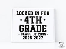 First Day Of 4th Grade Sign Boy Girl Printable, 1st Day Fourth Bold Clean Minimalist Back To School Sign