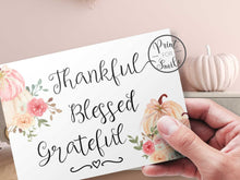 Thankful Blessed Grateful Happy Thanksgiving Cards Set PRINTABLE