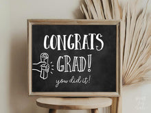 Congrats Grad Sign, Graduation Sign, You Did It, Congrats Grad Party Decorations PRINTABLE
