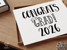 PRINTABLE Congrats Grad Sign, Graduation Sign, Class Of 2026, Congrats Grad Party Decorations