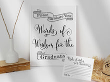 PRINTABLE Words Of Wisdom For The Graduate Sign And Cards Graduation Party Decorations
