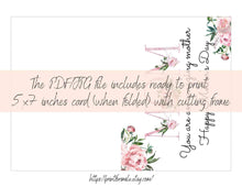 Printable Mother's Day Card Floral