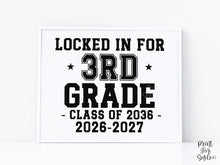 First Day Of 3rd Grade Sign Boy Girl Printable, 1st Day Third Bold Clean Minimalist Back To School Sign