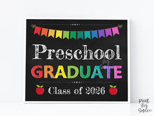 Preschool Graduate Sign Graduation PRINTABLE, Last Day Of Preschool, Photo Prop 2026