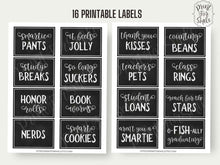 Graduation Candy Labels PRINTABLE, Chalkboard Grad Party Candy Bar Buffet