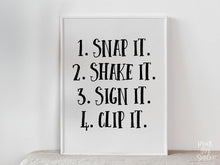 PRINTABLE Snap It, Shake It, Sign It, Clip It, Photo Guest Book Sign,  Graduation Decor, Grad Party Decorations, Graduation Sign