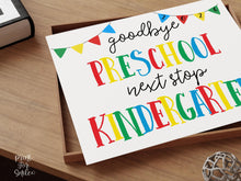 Colorful Last Day Of Preschool Sign, Preschool Graduation Printable, Minimal School Photo Prop