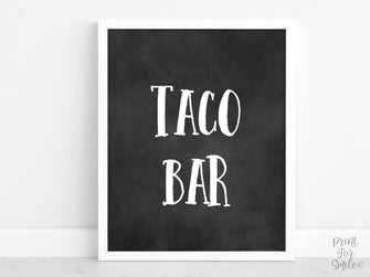 Taco Bar Sign Graduation Grad Party Decor, PRINTABLE Table Sign, College Graduation, Chalkboard