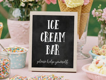 Ice Cream Bar Sign, PRINTABLE Graduation Sign, Chalkboard Graduation Party Decorations, Table Sign, Grad Party Decor