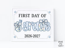 First Day Of Sixth Grade Sign 6th Modern Grandmillennial Cute Whimsical Elegant School Sign Photo Prop Coquette Floral Watercolor PRINTABLE