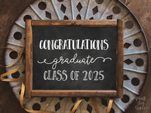 Congratulations Graduate Class Of 2025 Sign, Graduation Sign, Congrats Grad Party Decorations PRINTABLE