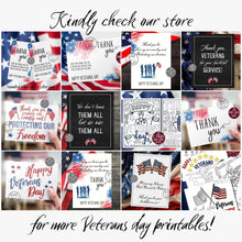 Veterans Day Gift Tags Printable Thank You Happy Military