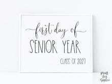 First Day Of Senior Year Sign PRINTABLE Back To School Sign Photo Prop