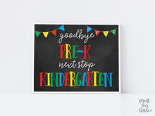 Pre-K Graduate Sign, Last Day Of Pre-K Printable, Colorful Chalkboard School Photo Prop