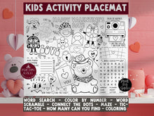 Retro Valentine's Day Placemat PRINTABLE For Kids