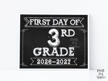 First Day Of Third Grade Sign PRINTABLE, 3rd Grade Sign, School Sign, 1st Day Chalkboard 2026