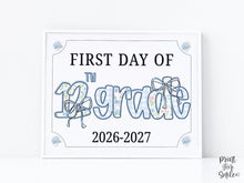 First Day Of 12th Grade Sign Modern Grandmillennial Whimsical Elegant School Sign Photo Prop Cute Coquette Floral Watercolor PRINTABLE