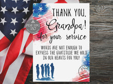 Veterans Day Card For Grandpa PRINTABLE Gift
