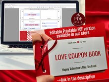 Love Coupon Book Valentine Gift Vouchers For Boyfriend Wife Girlfriend Husband Printable Last Minute