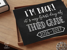 First Day of 3rd Grade Sign Printable, Back to School Sign, Clean + Chalkboard 1st Day Third Grade Poster for Boy or Girl
