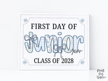 First Day Of Junior Year Sign Modern Grandmillennial 11th Grade Whimsical School Sign Photo Prop Cute Coquette Floral Watercolor PRINTABLE